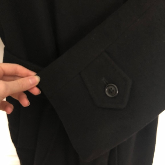 Aquascutum Cashmere Wool Black Belted Long Coat - Picture 6 of 7